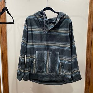 fleece quarter-button hoodie